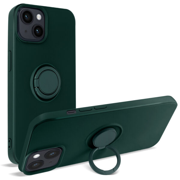 Capa Silicone Ring-Holder iPhone 13 Verde