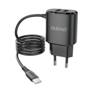 Carregador tomada 2x USB/ TYPE-C 12W DUDAO PRETO