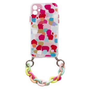 Capa silicone com corrente colorida iPhone 12 modelo 2