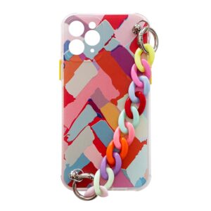 Capa silicone com corrente colorida iPhone 12 modelo 3